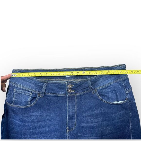 Blue Savy Cargo Jeans Women’s 22 Retro Blue Skinny Leg Denim - Picture 4 of 7